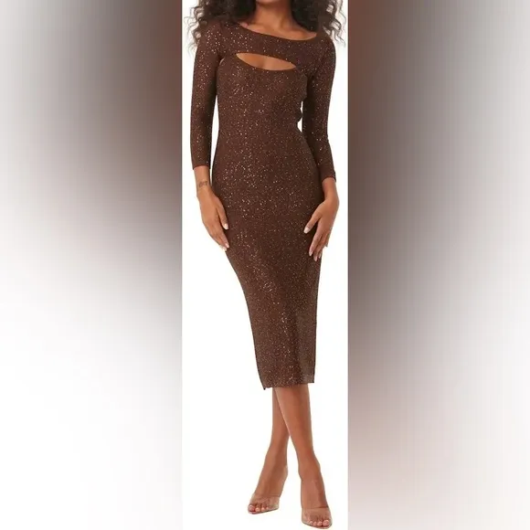 Misa Los Angeles Lisette Dress in chocolate shimmer