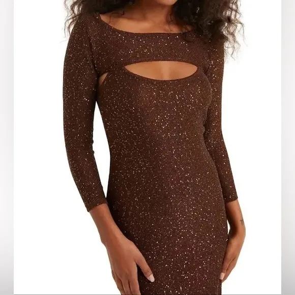 Misa Los Angeles Lisette Dress in chocolate shimmer