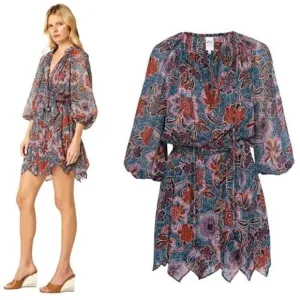 Misa Los Angeles Tara Mini Dress in Cerulean Small