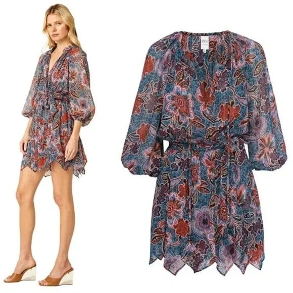 Misa Los Angeles Tara Mini Dress in Cerulean Small