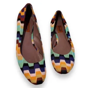 Missoni Colorful Abstract Textile Designer Classic Round Toe Ballerina Flats 40
