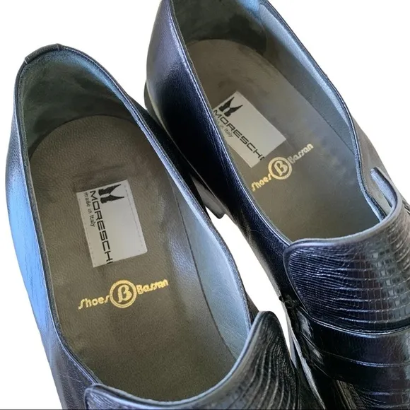 Moreschi Mens Black Leather Italian Loafers