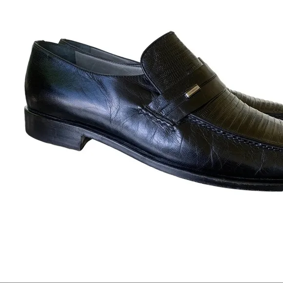 Moreschi Mens Black Leather Italian Loafers