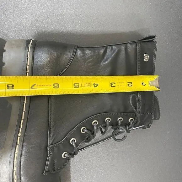 MTNG NWT Faux Leather Black Combat Boots Size 39