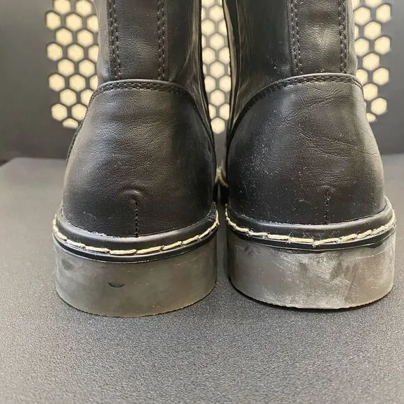 MTNG NWT Faux Leather Black Combat Boots Size 39