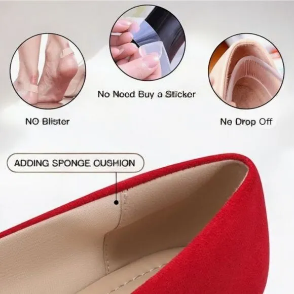 MUSSHOE Chic Red Pointed Flats 6.5