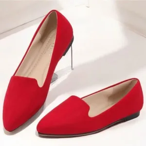 MUSSHOE Chic Red Pointed Flats 6.5