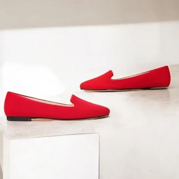 MUSSHOE Chic Red Pointed Flats 6.5