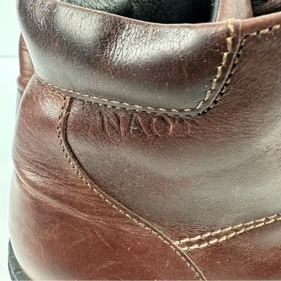 Naot Ankle Boots 38 Brown Leather Lace Up Bootie Womens 7