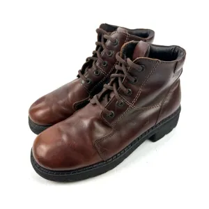Naot Ankle Boots 38 Brown Leather Lace Up Bootie Womens 7