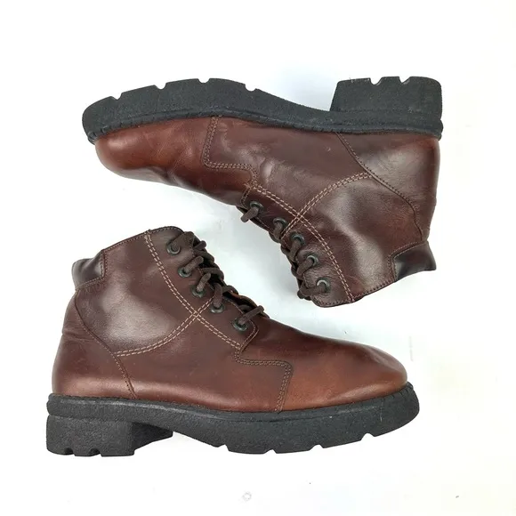 Naot Ankle Boots 38 Brown Leather Lace Up Bootie Womens 7