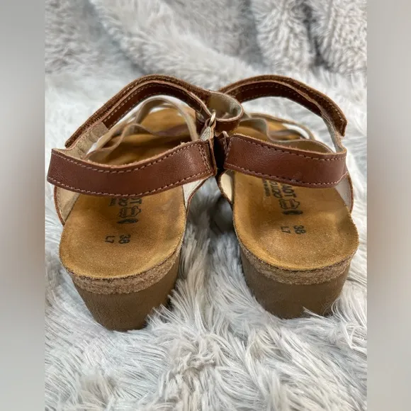 NAOT Sophia sandals sz 38 L 7 cinnamon/biscuit color