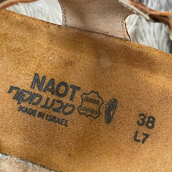 NAOT Sophia sandals sz 38 L 7 cinnamon/biscuit color