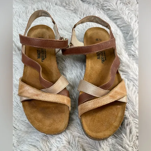 NAOT Sophia sandals sz 38 L 7 cinnamon/biscuit color