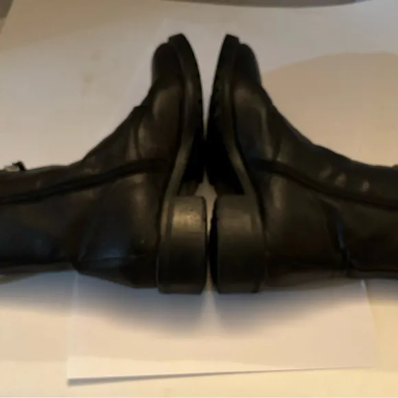 NAPOLEONI moto zip leather boot black Combat biker Italian made IT40/US9.5