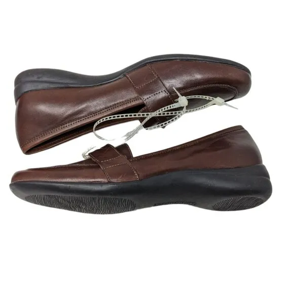 Naturalizer Fabor Womens Loafers Work Shoes Loafer Leather Upper Cognac Brown 7