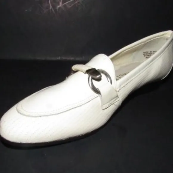Naturalizer White Patent Loafers Bamboo Horse-bit