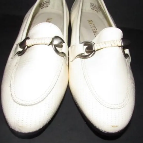 Naturalizer White Patent Loafers Bamboo Horse-bit