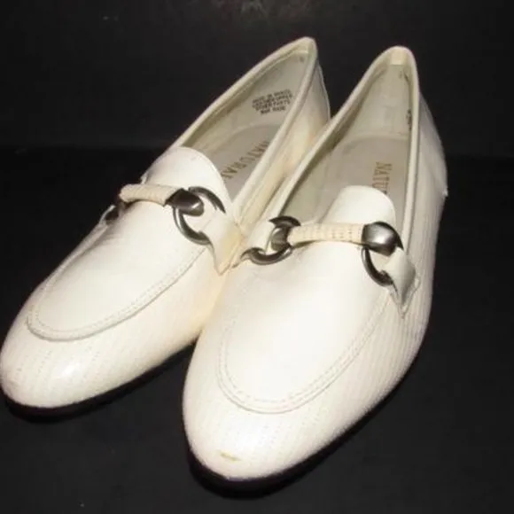Naturalizer White Patent Loafers Bamboo Horse-bit