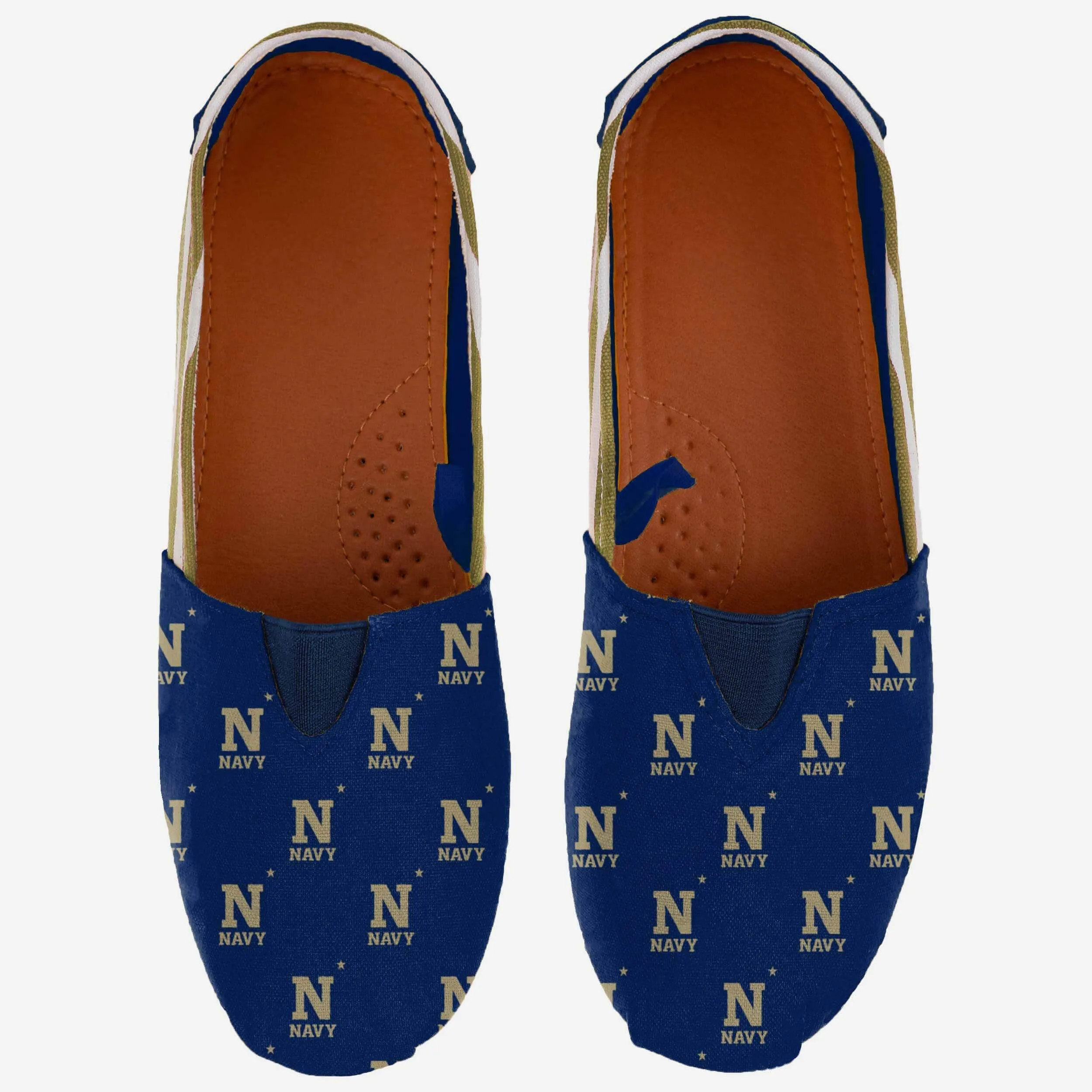 Navy Midshipmen Womens Stripe Canvas Shoe