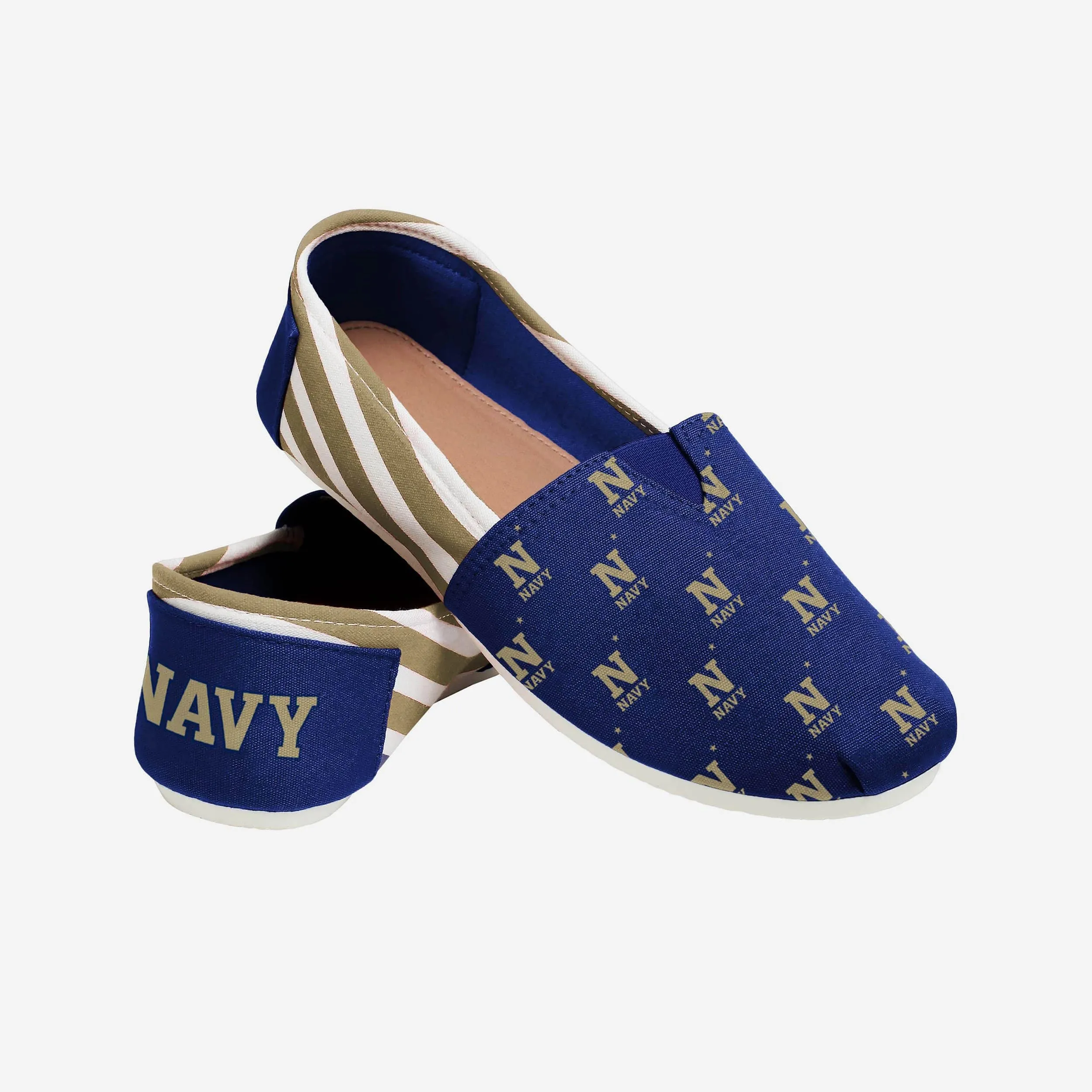 Navy Midshipmen Womens Stripe Canvas Shoe