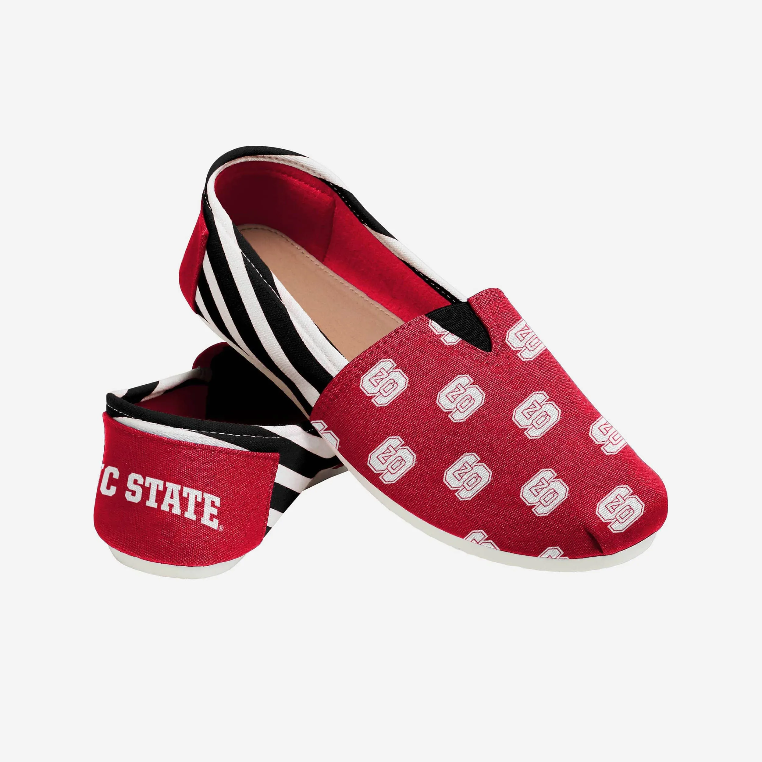 NC State Wolfpack Womens Stripe Canvas Shoe