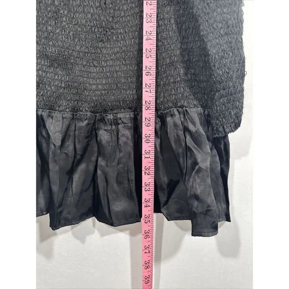 NEW $220 Farm Rio [ Medium ] FARM RIO Black‎ Heart Neckline Mini Dress Black