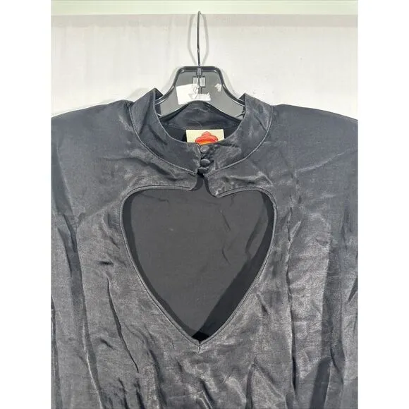 NEW $220 Farm Rio [ Medium ] FARM RIO Black‎ Heart Neckline Mini Dress Black