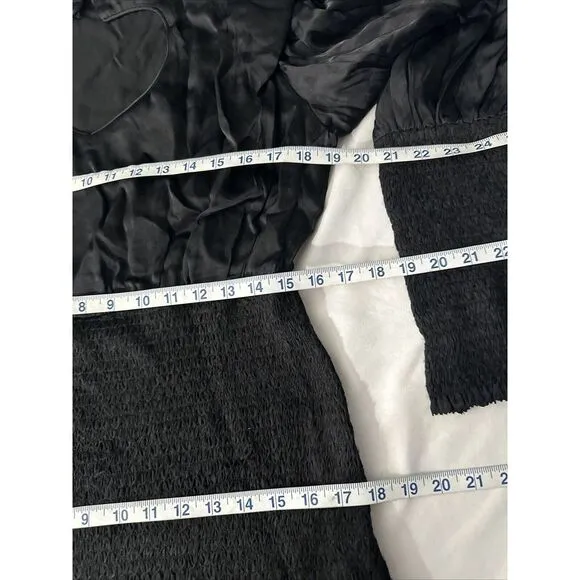 NEW $220 Farm Rio [ Medium ] FARM RIO Black‎ Heart Neckline Mini Dress Black