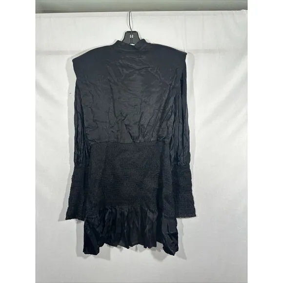 NEW $220 Farm Rio [ Medium ] FARM RIO Black‎ Heart Neckline Mini Dress Black