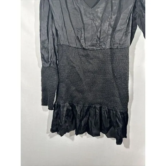 NEW $220 Farm Rio [ Medium ] FARM RIO Black‎ Heart Neckline Mini Dress Black