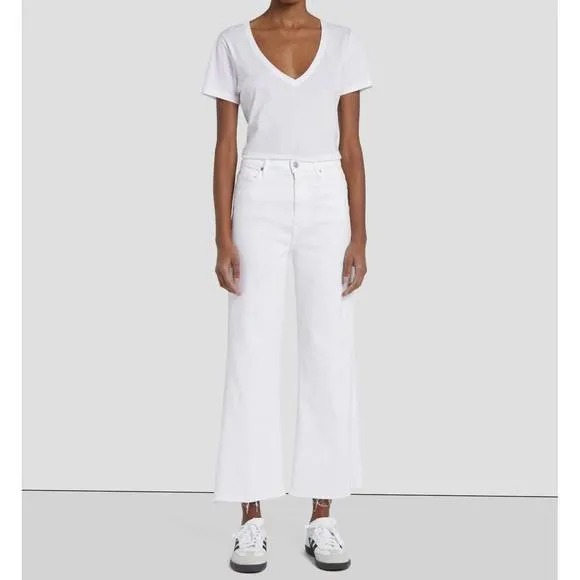 NEW 7 FOR ALL MANKIND high rise cropped jo jeans in soleil