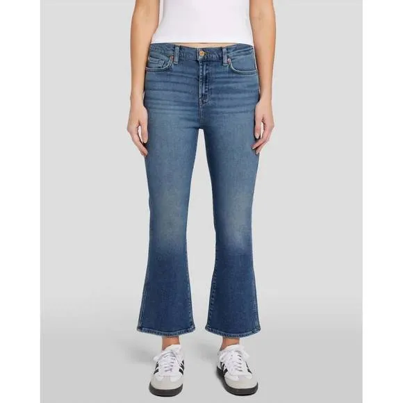 NEW 7 FOR ALL MANKIND high waist slim kick jeans in sea level