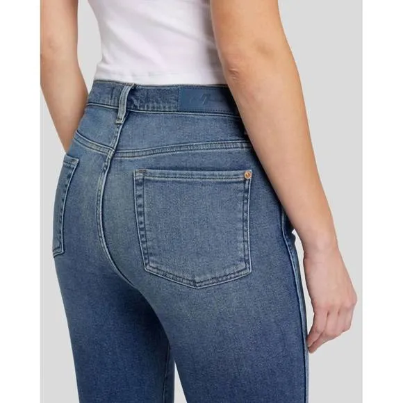 NEW 7 FOR ALL MANKIND high waist slim kick jeans in sea level