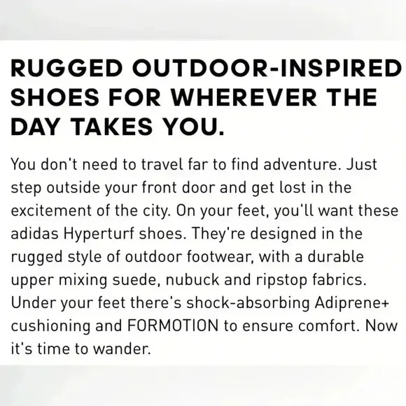 New Adidas Hyperturf Adventure Sneakers Outdoor Hiking Athletic