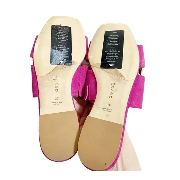 NEW Aeyde Mattea Hot Pink Suede Slides size 37 US 7