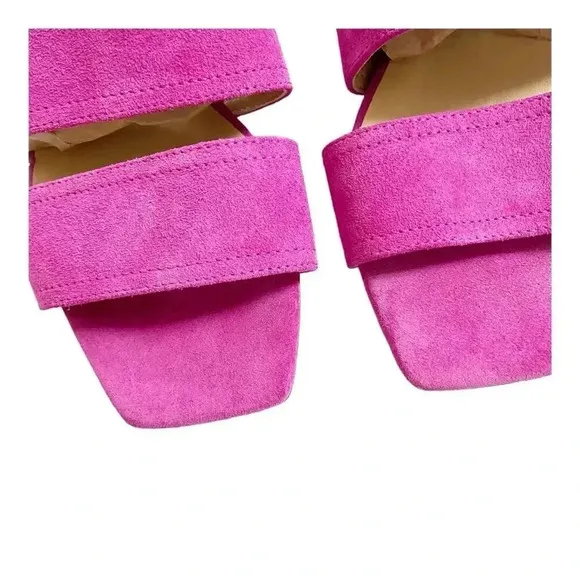 NEW Aeyde Mattea Hot Pink Suede Slides size 37 US 7