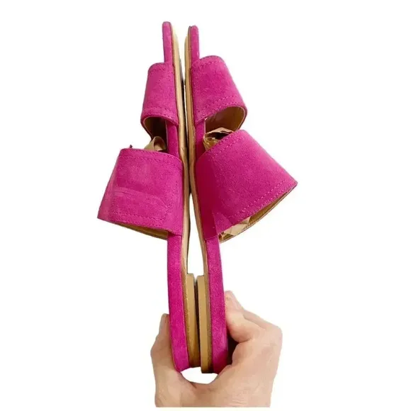 NEW Aeyde Mattea Hot Pink Suede Slides size 37 US 7