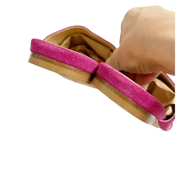NEW Aeyde Mattea Hot Pink Suede Slides size 37 US 7