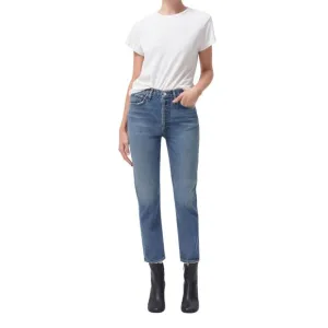 NEW AGOLDE riley cropped jeans in collective