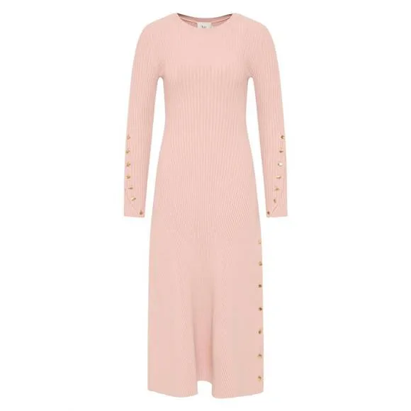 NEW AJE. lia knit midi dress in blush pink