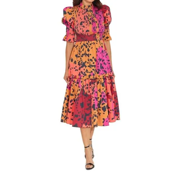 NEW ALDEN ADAIR noelle dress in panthera