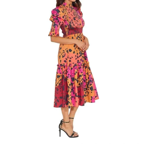 NEW ALDEN ADAIR noelle dress in panthera