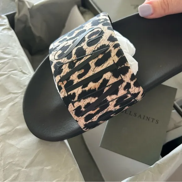 New All Saints Signet Slide Sandals