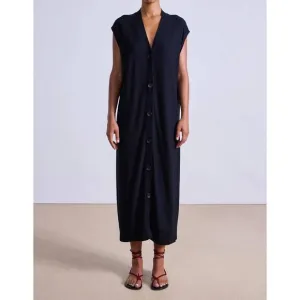 NEW APIECE APART olana knit midi dress in black