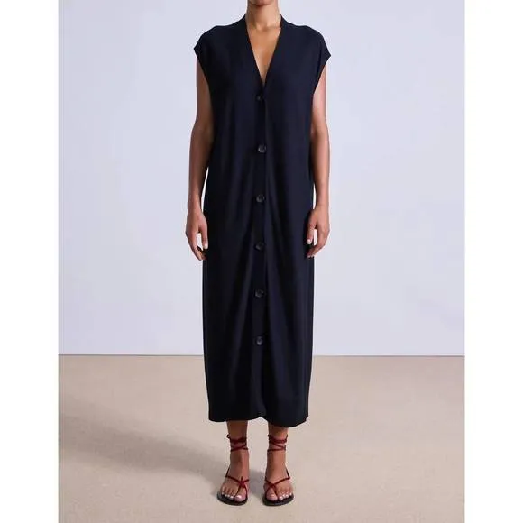 NEW APIECE APART olana knit midi dress in black