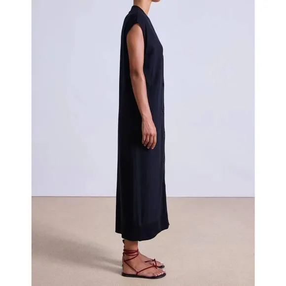 NEW APIECE APART olana knit midi dress in black