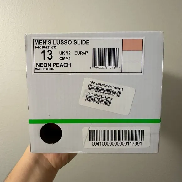 NEW APL Men’s Lusso Quilted Leather Neon Peach Slides Sz.13