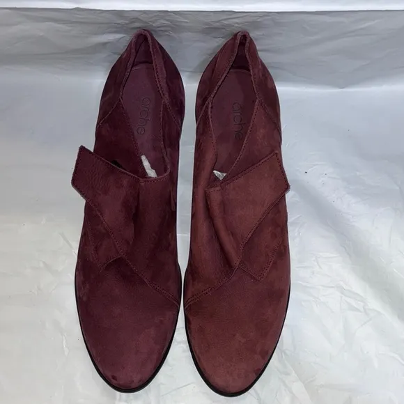 NEW ARCHE Suede Leather Mary Janes Shoes-2&quot; heel Rubber sole - 9.5/41 Mauve