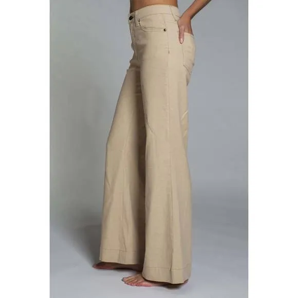 NEW ASKK NY juniper wide leg jeans in khaki